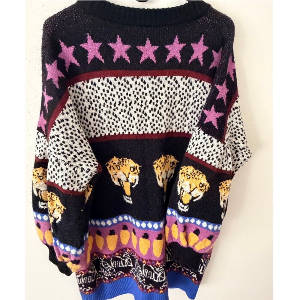 FARM Rio Tiger Banana Oversized Knit Cardigan Sweater Large - Picture 5 of 5